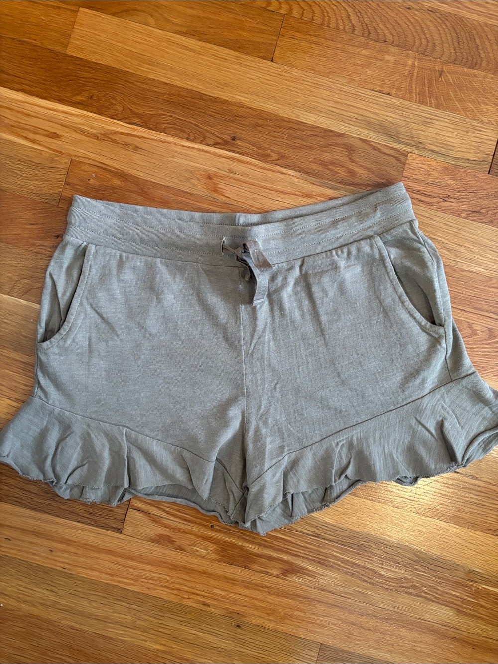 Nation LTD Ruffle-Hem High Waist Lounge Shorts